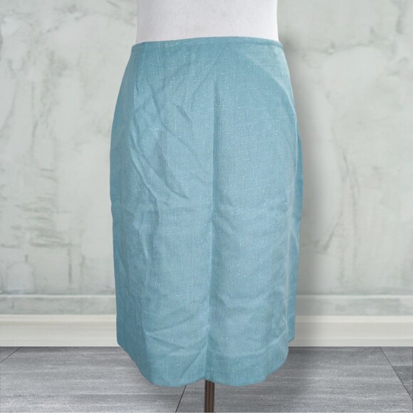 Vintage 60s Matching Midi Skirt Set Size 8 Button Back Top Linen Blend Mod - Picture 6 of 15